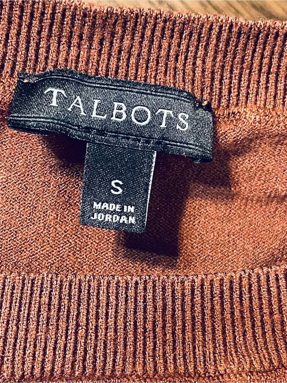 Talbots Rust Brown Knit Long-Sleeve Top - Picture 3 of 7